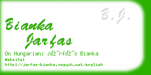 bianka jarfas business card